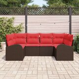  Vrtna sedežna garnitura z blazino 6 pcs Rjava Poliratan, (5000146511) | Shoptok.si