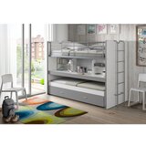 Vipack Bijeli/sivi dječji krevet na kat/s dodatnim ležajem s prostorom za odlaganje s podnicom 90x200 cm Bonny – | shoptok.hr