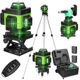meterk Laser nivo, 4D 16 črt, samonivelirajoč, USB polnljiv, EU Vtič Zelen, (5000158777) | Shoptok.si