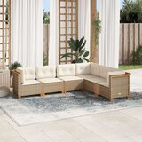 vidaXL 6-dijelni set vrtnih sofa s jastucima bež od poliratana | shoptok.hr