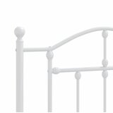 Metalni okvir za krevet s uzglavljem bijeli 80x200 cm | shoptok.hr