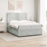  LED okvir za krevet s madracem Svjetlosiva 200 x 200 cm Baršun | shoptok.hr