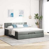  Otomanski krevet s madracem i LED tamnosivi 180x200cm tkanine | shoptok.hr