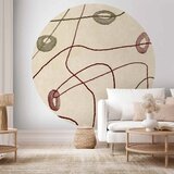  Okrugla fototapeta - Lines and shapes – bead labyrinth on a pale washed background 180x180 | shoptok.hr
