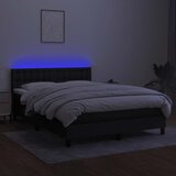  box spring s madracem LED crni 140x200 cm od tkanine | shoptok.hr