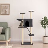vidaXL Mačje drevo s praskalniki iz sisala temno sivo 143 cm | Shoptok.si