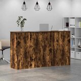  Sprejemna miza dimljeni hrast 180x50x103,5 cm inženirski les | Shoptok.si
