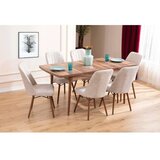 Hanah home Set Trpezarijski sto i 6 stolica Lidyana Cream | Eponuda.com