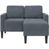 SOFA 2-sjed s ležaljkom u obliku slova L tamnosiva 125cm baršun | shoptok.hr