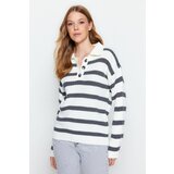 Trendyol Ecru Striped Polo Neck Knitwear Sweater Cijene