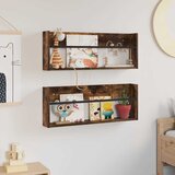  Polica za časopise Zidne 2 pcs Dimljeni hrast 80 x 12 x 30 cm | shoptok.hr