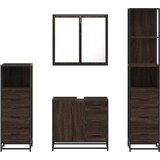 vidaXL 4-dijelni set kupaonskog namještaja boja smeđeg hrasta drveni | shoptok.hr