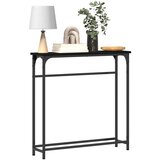 Konzola Crni hrast Metalni okvir MDF ploča Kompaktno Izdržljivo | shoptok.hr