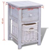 vidaXL Nočna omarica les bele barve, (20623937) | Shoptok.si