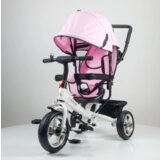  Dečiji tricikl simple 411 sa tendom od lanenog platna roze beli ram | ePonuda.com