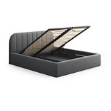 Windsor & Co Sofas Siva oblazinjena zakonska postelja s prostorom za shranjevanje z letvenim dnom 180x200 cm Juno – | Shoptok.si