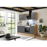 RESPEKTA Kuhinjski Blok Premium Marleen 220cm, Barva Hrasta, Siva | Shoptok.si