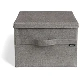 Siva tekstilna kutija za pohranu s poklopcem 36x46x25 cm Soft Storage Large –