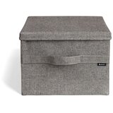 Bigso Siva tekstilna škatla za shranjevanje s pokrovom 36x46x25 cm Soft Storage Large – Cene