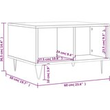 vidaXL Klubska mizica dimljeni hrast 60x50x36,5 cm inženirski les | Shoptok.si