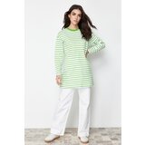 Trendyol Pistachio Green Striped Knitted Tunic cene