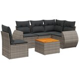  6-dijelni set vrtnih sofa od poliratana s jastucima sivi | shoptok.hr