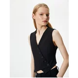 Koton Double Breasted Vest Buttoned V Neck