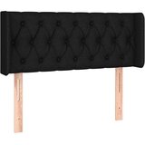  Vzglavje z ušesi črno 93x16x78/88 cm blago, (20736741) | Shoptok.si