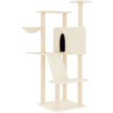 vidaXL Mačje drevo s praskalniki iz sisala krem 143 cm | Shoptok.si