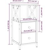  Noćni ormarići 2 kom boja hrasta sonome 34x35 5x70 cm drveni | shoptok.hr
