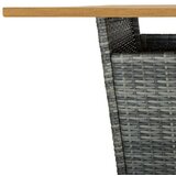In Barska miza siva 80x80x110 cm poli ratan in trden akacijev les | Shoptok.si