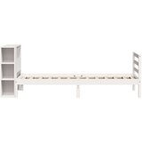 vidaXL Krevet s regalom z knjige bez madraca bijeli 100x200cm borovina | shoptok.hr