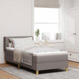Krevet s box springom s madracem taupe 100x200 cm tkanina  Krevet s box springom s madracem taupe 100x200 cm tkanina Slike