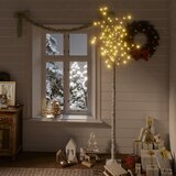 vidaXL Božično drevesce z 200 LED lučkami 2,2 m toplo belo vrba Cene