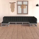  Vrtna sedežna garnitura 7-delna z blazinami trdna borovina, (20676859) | Shoptok.si
