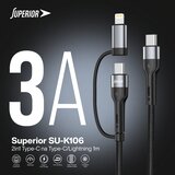  USB data kabl Superior SU-K106 2u1 Tip C na Tip C 1m | Eponuda.com