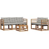  Set vanjskih sofa 6 kom. Prirodna i svijetlo siva | shoptok.hr