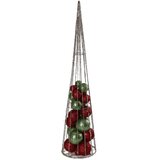 Festa Jelka sa kuglama, Novogodišnja dekoracija, LED, 80cm, Crveno-zelena Cene