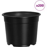  Okrugla saksija za cveće 200 pcs Crna Ø 10 x 8 cm Plastika | shoptok.hr