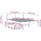 vidaXL Okvir kreveta bez madraca bijeli 135 x 190 cm masivna borovina | shoptok.hr