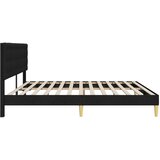  Krevetna konstrukcija s uzglavljem Crna 180 x 200 cm Tkanina | Eponuda.com