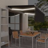 vidaXL ročno zložljiva tenda s senčilom in led 4,5x3 m antracitna | Shoptok.si