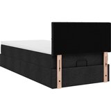 vidaXL Otomanska postelja z vzmetnico črn 100x200 cm blago | Shoptok.si