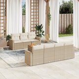 Maison Chic Seti vrtnega pohištva - Vrtna garnitura - Vrtni pohištvo set 8-delna z blazinami bež poli ratan, (21800727) | Shoptok.si