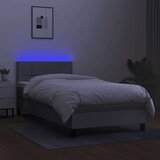  Box spring postelja z vzmetnico LED sv. siva 100x200 cm blago, (20727105) | Shoptok.si