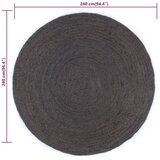  Ručno rađeni tepih od jute okrugli 240 cm tamnosivi | shoptok.hr