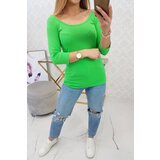 Kesi Blouse with a round neckline light green | shoptok.hr