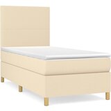  Krevet s oprugama i madracem krem 100 x 200 cm od tkanine | shoptok.hr