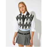 Koton Sleeveless Sweater Polo Neck Geometric Patterned | Shoptok.si