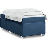 vidaXL Box spring postelja z vzmetnico modra 90x190 cm blago | Shoptok.si
